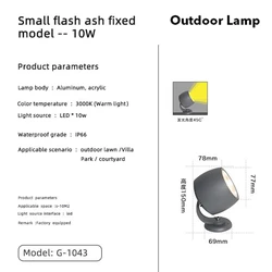 2022 New Arrivals Decorative Outdoor Lawn 10w 20w 30w Ip65 Waterproof Aluminum Glass Led Spotlight Lights