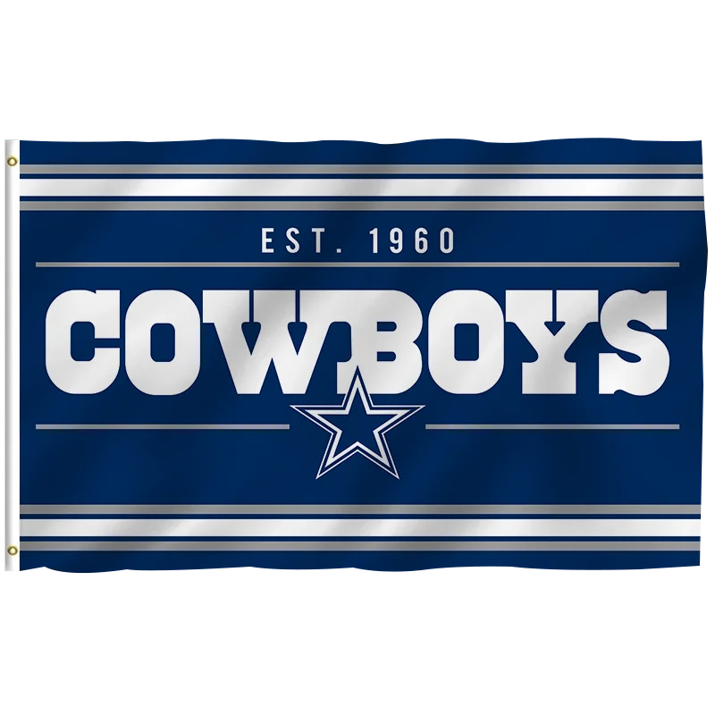 In Stock All Football Team Flag 3x5ft High Quality Custom Design Dallas Cowboys Banner 100% Polyester Sports Nfl Flag