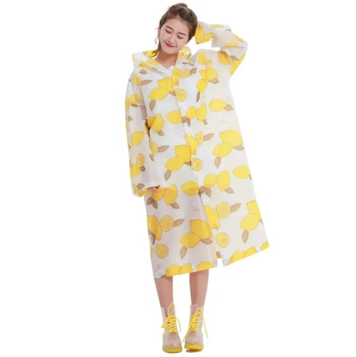 
Fashion EVA Woman and Man Raincoat Thickened Waterproof Rain Coat Women Clear Transparent Camping Rainwear 