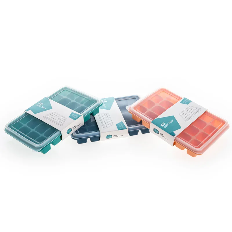 hot selling 2023 24 cavity reusable small ice cube trays with lid