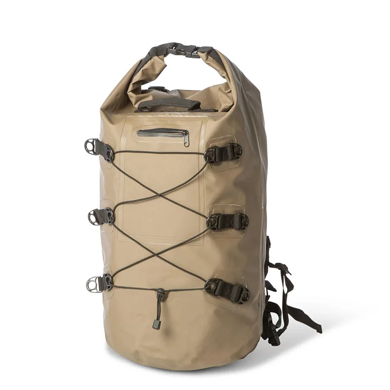 Рулон Топ сухой мешок водонепроницаемый ПВХ 60L 500D ПВХ Водонепроницаемый сухой мешок рюкзак для каякинга