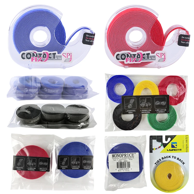 Double Sided Tape Heavy Duty Soft Self Adhesive Hook And Loop Strap Back To Back Cable Tie For Multi Purpose