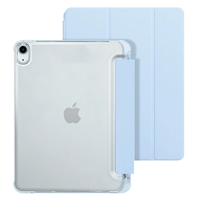 2021 Anti-fall PU Leather Clear PC Smart Folio Tablet Shell Flip Case For iPad Mini 6 8.3 inch
