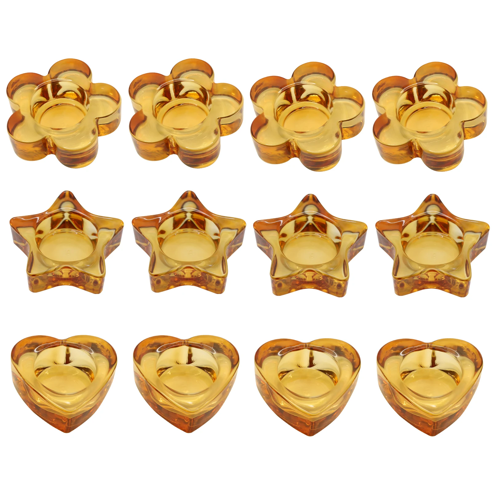 Etolies Votive candle holders set of 12 for Table Centerpiece,Amber Glass Tea Light Candle Holders Bulk for Party,Home Decor