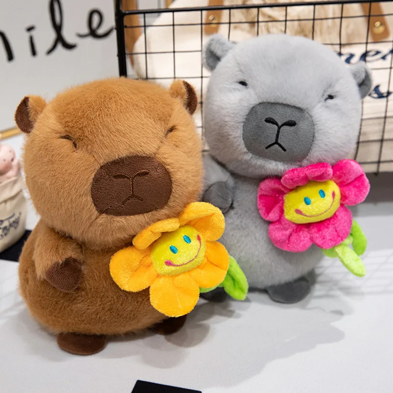 Hot Sale Kawaii Capybara Flower Plush Doll Stuffed Toy Animals Super Soft Funny Boys Girls Birthday Gifts Claw Machine Doll
