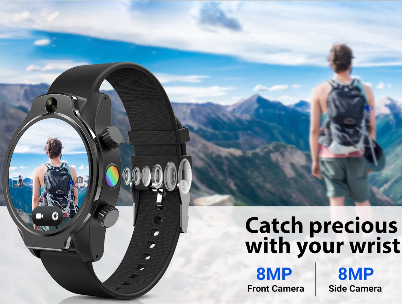 Smart Watch 2022 4G Adult GPS Smart watch phone S10 3GB+32GB Big storage APP download 8MP  Dual Camera Swimming