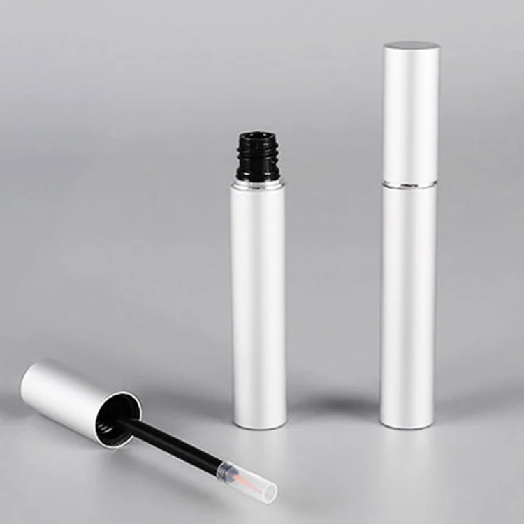 100mm Luxury Silver Aluminum Custom Print Lash Mascara Tubes Eyelash Brush Tube
