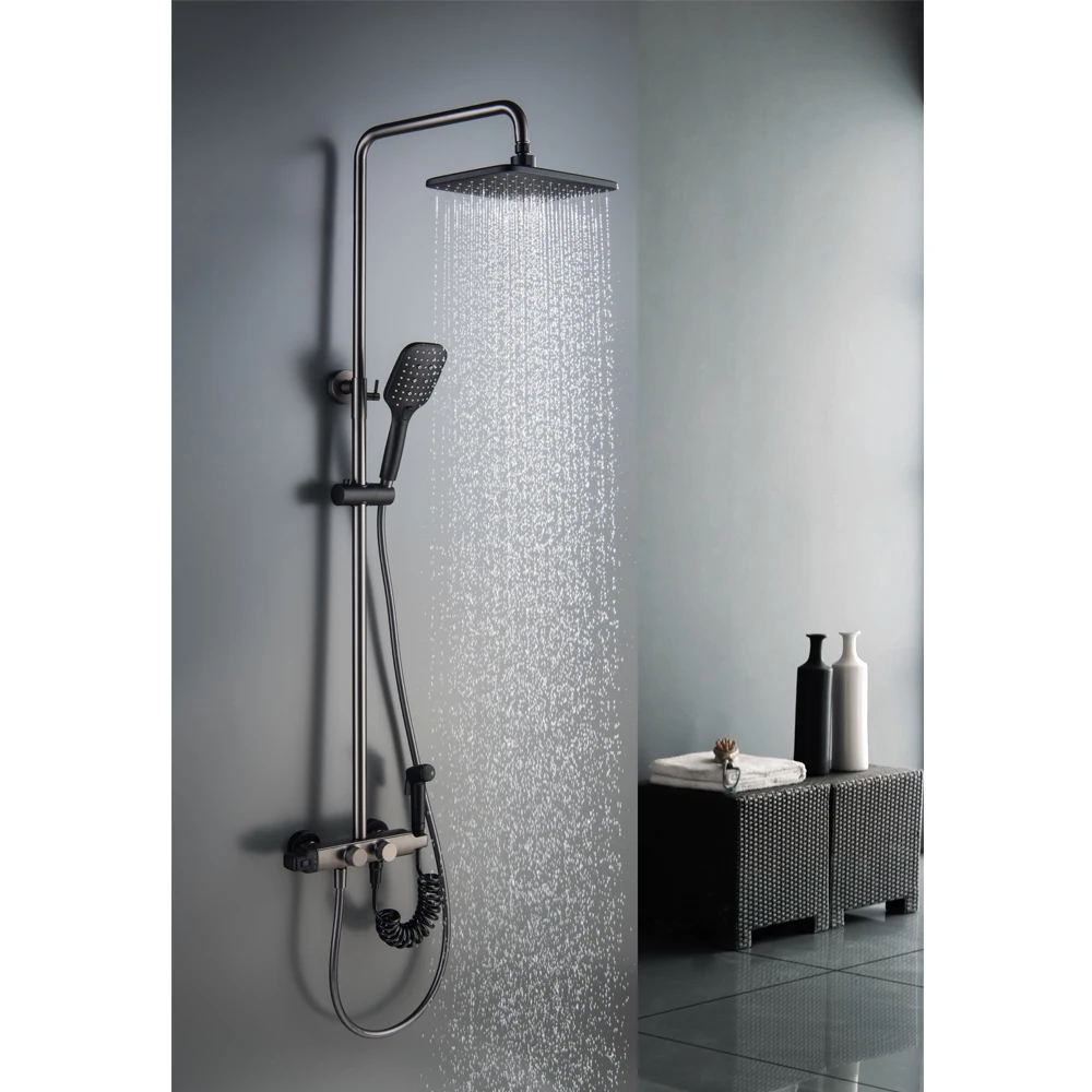 Momali hot metal gun bathroom shower set faucet hot design water saving bath mixer faucet wall mounted shower faucet