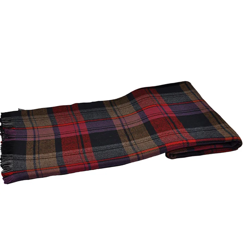 BLUE PHOENIX throw blanket with bag 100% wool Scottish plaid super cozy soft washable for bed couch sofa camping