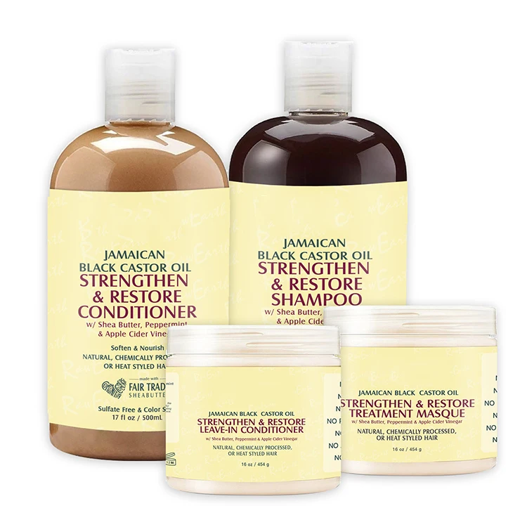Pure Hair Growth Organic Jamaican Black Castor Oil Hair growth Shampoo and conditioner with hair masque leave-in conditioner set