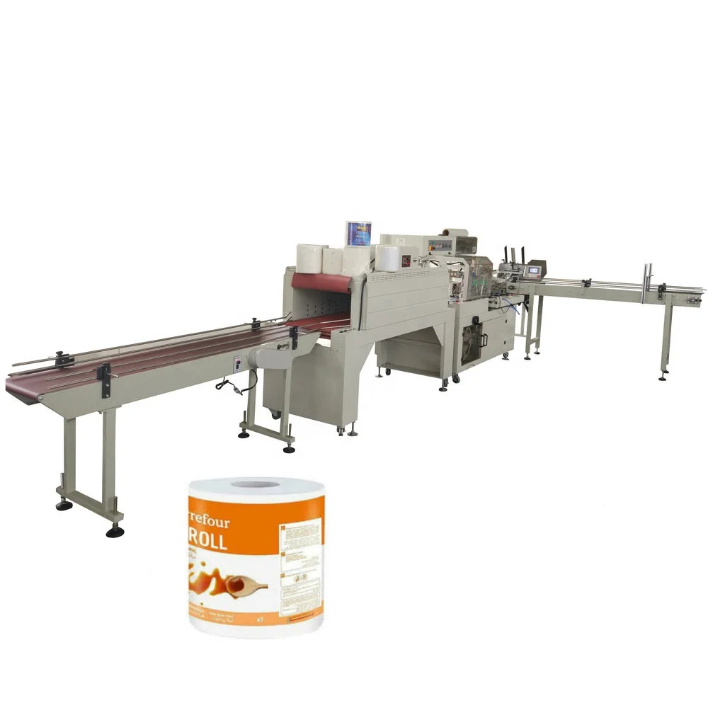 Automatic Labeling Maxi Roll Kitchen Towel Paper Shrink Packing Machinery Price