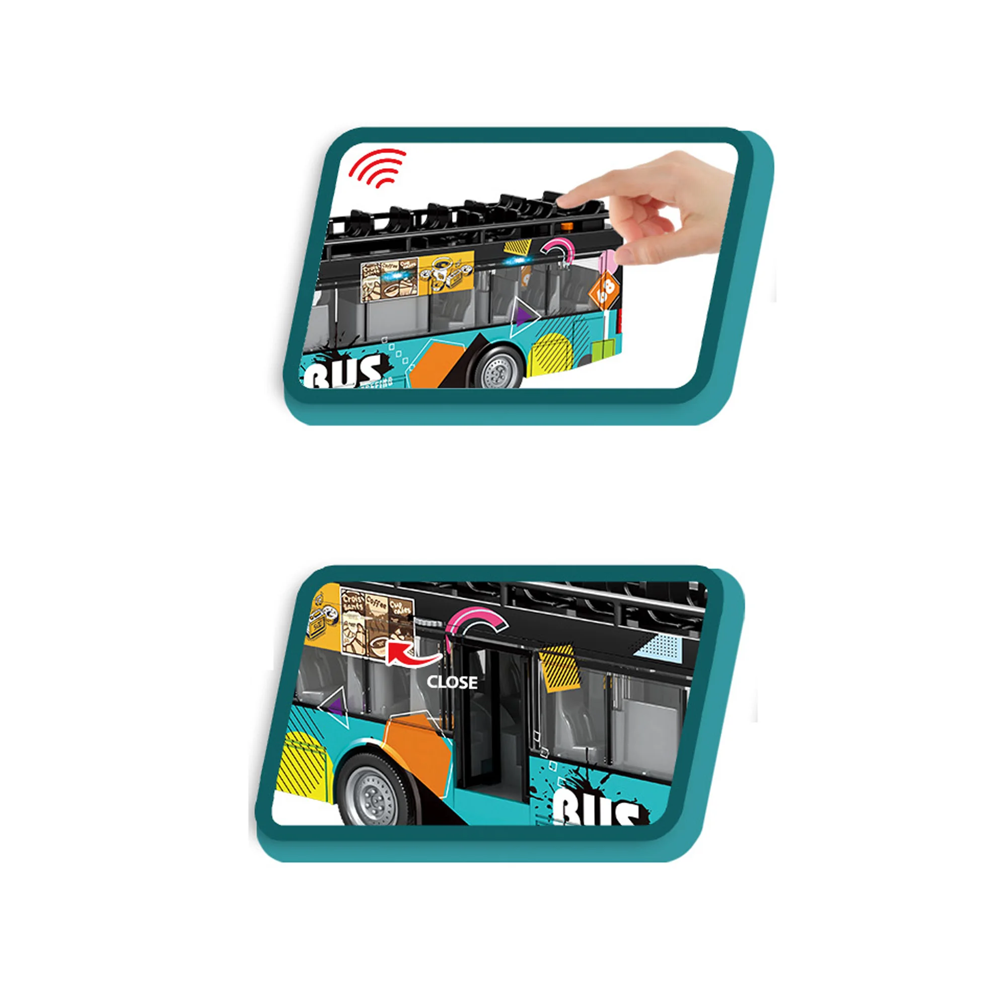 1:16 Double-Deck Urban Electric Dining Car Educational Toys for Kids