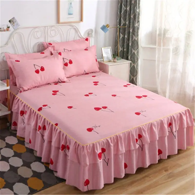 3PCS/Set Decor Home Brand Bed Sheets Bed Textile Bedding Flat Sheet Flower Bed Sheet+ Pillow Covers Pillow Soft Warm Bedsheets