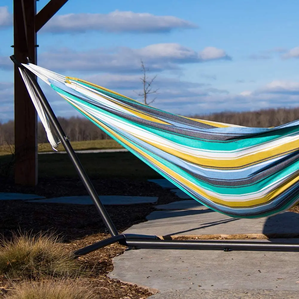 Double Hammock With Steel Stand Cotton Hammock With Stand Folding