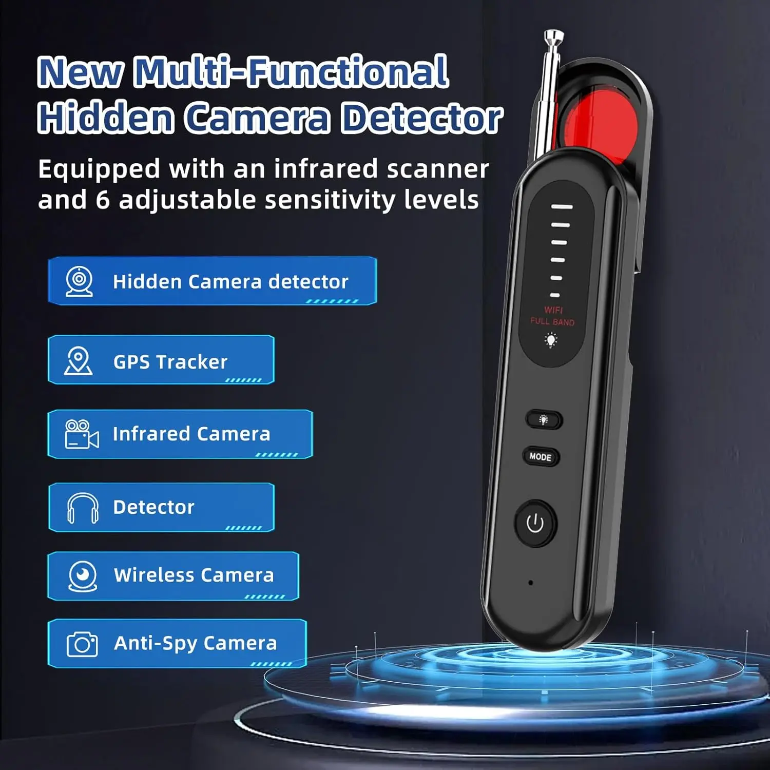 Hidden Camera Detectors Portable Anti Spy Camera Finder GPS Tracker Detector for Travel, Hotels, Car