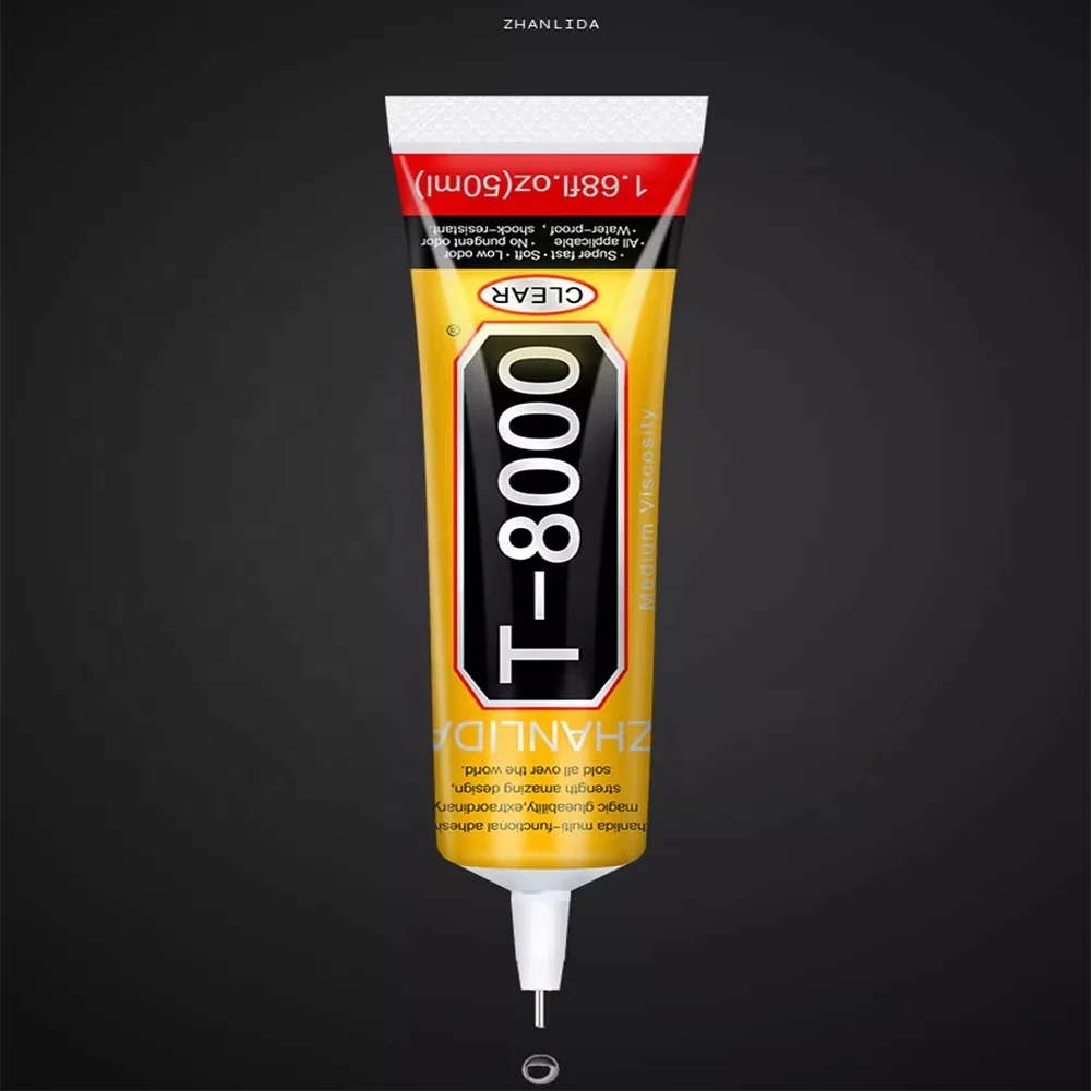 50ml t8000 Super Glue Adhesive Transparent For Phone Back Cover Gluing Screen Warping High Viscosity DIY Jewelry