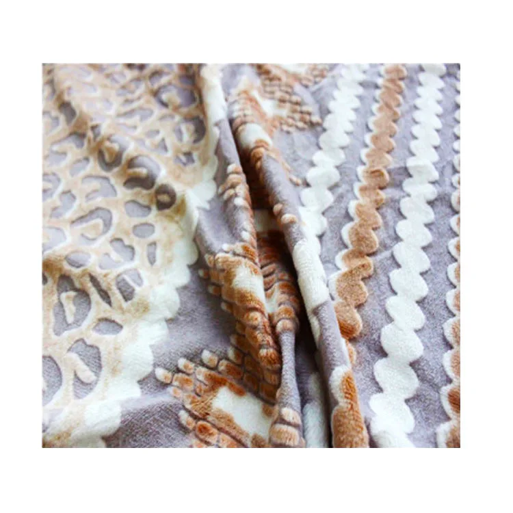 
100%Polyester 3D Flannel Burnout Knitted Fleece Breathable Blanket Fabric 