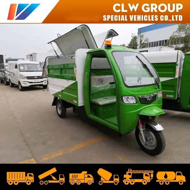 Hot sale 3Wheels Electric Garbage Vehicle 2.5cbm/1ton Tricycle Self Discharging Electronic Refuse Removal Collecting Truck