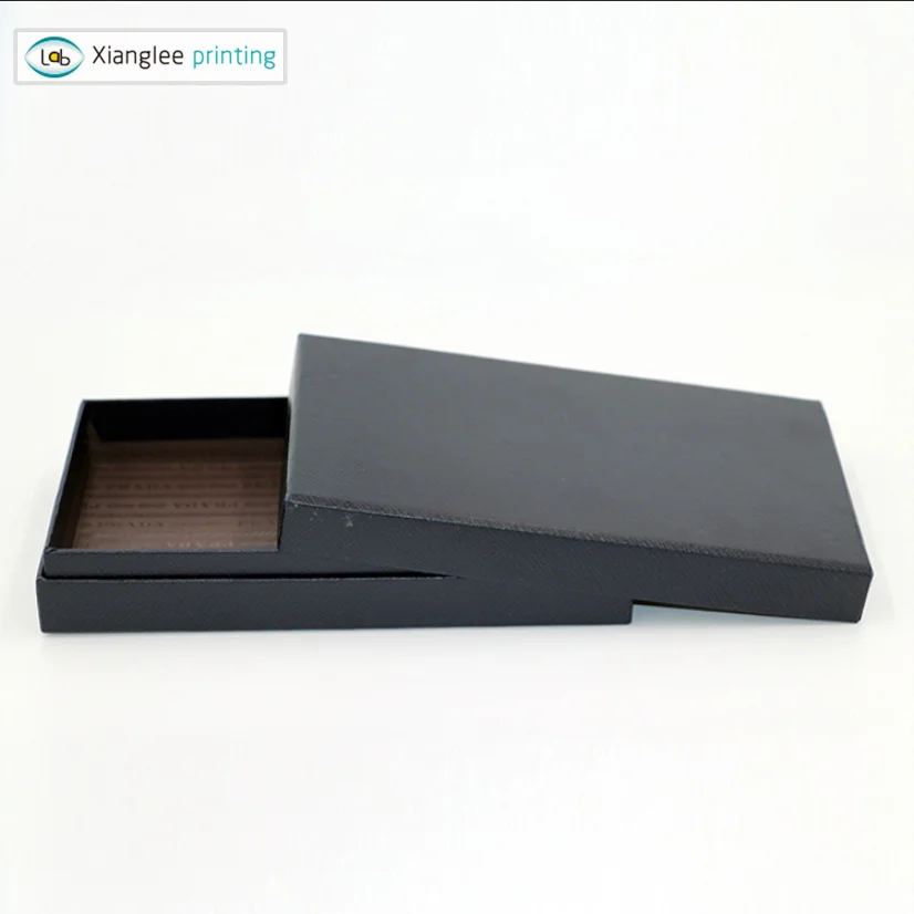 2023 Xianglee custom rigid book shape black cardboard packaging credit card vip card gift box gift box