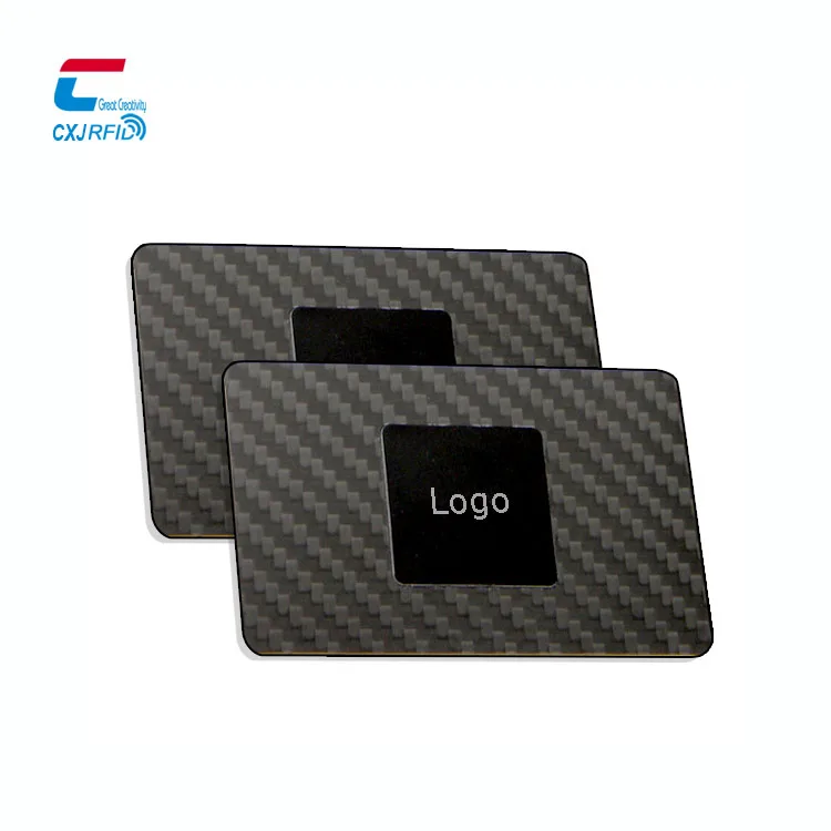 13.56Mhz Black Carbon Fiber Metal Nfc Business Card Ntag213 Ntag215 Ntag216 Smart Metal Nfc Card