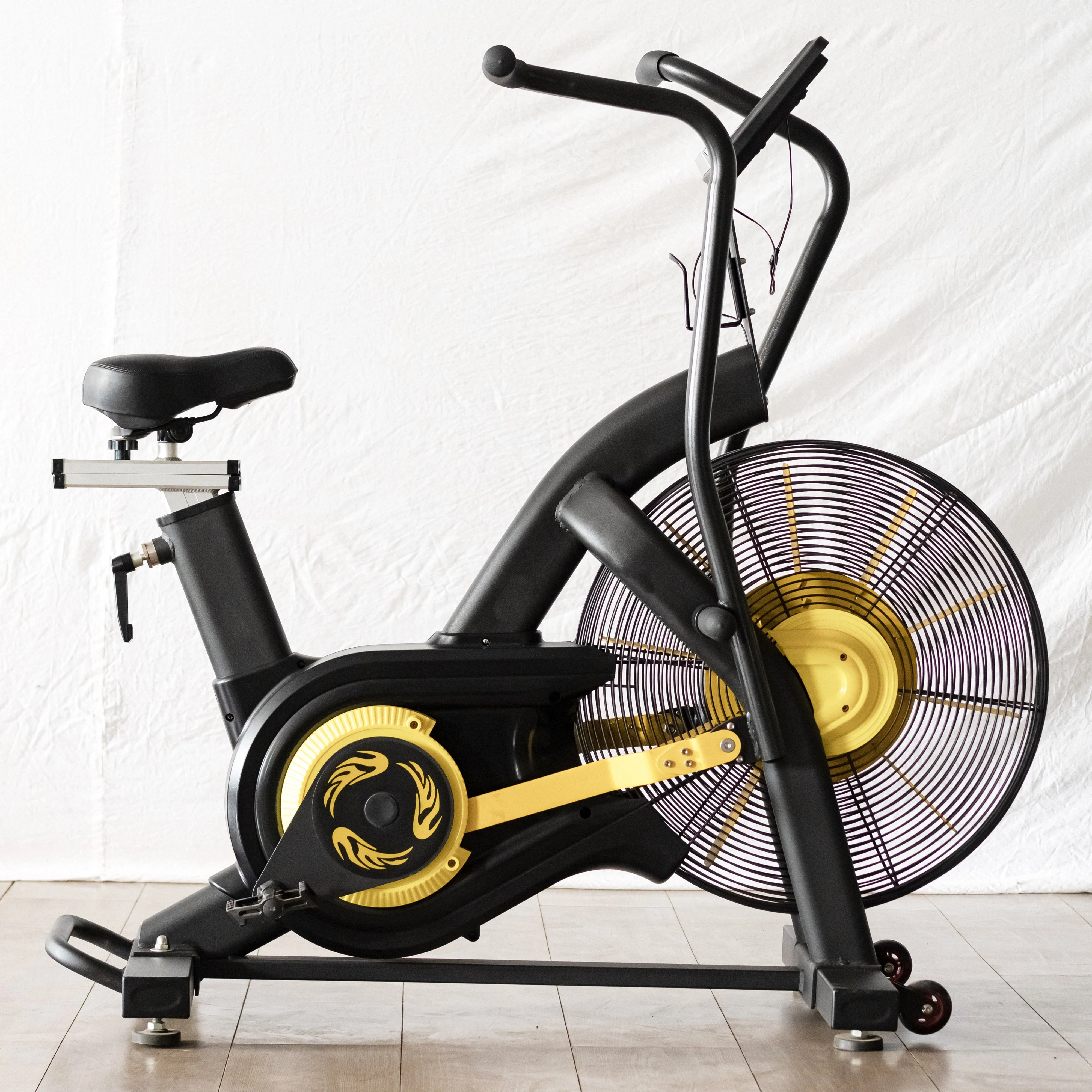 Commercial Cardio Gym Fitness Equipment Cycling Bike Wind Resistance Cardio Air Bike for Exercise Bike Training with Bluetooth