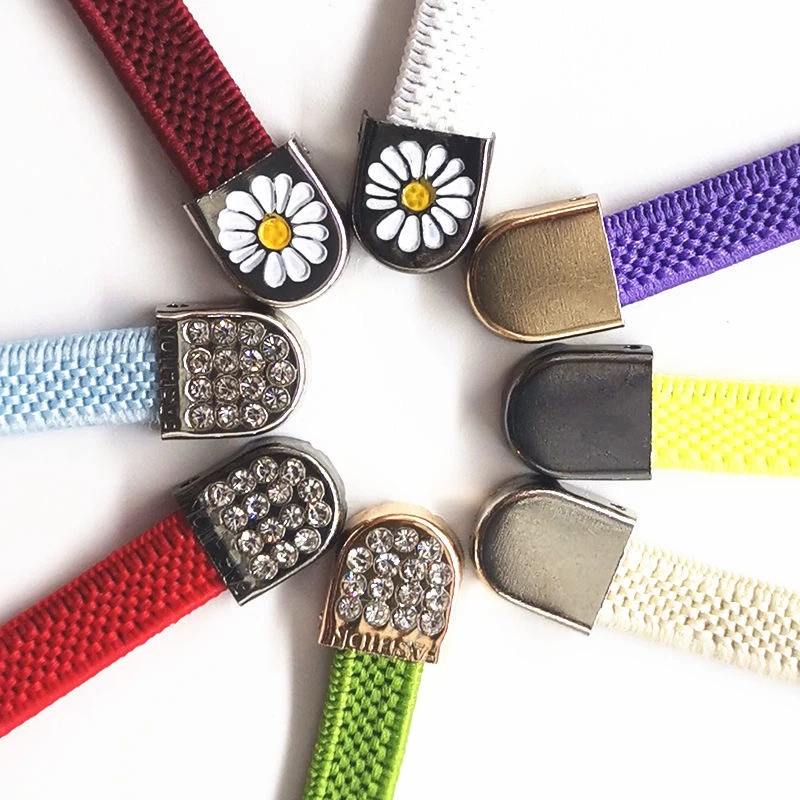 Daisy push button Shoelace Buckle Diamond Metal Push button shoes Lock Buckle For Flats Shoelace lock Sneaker Kits