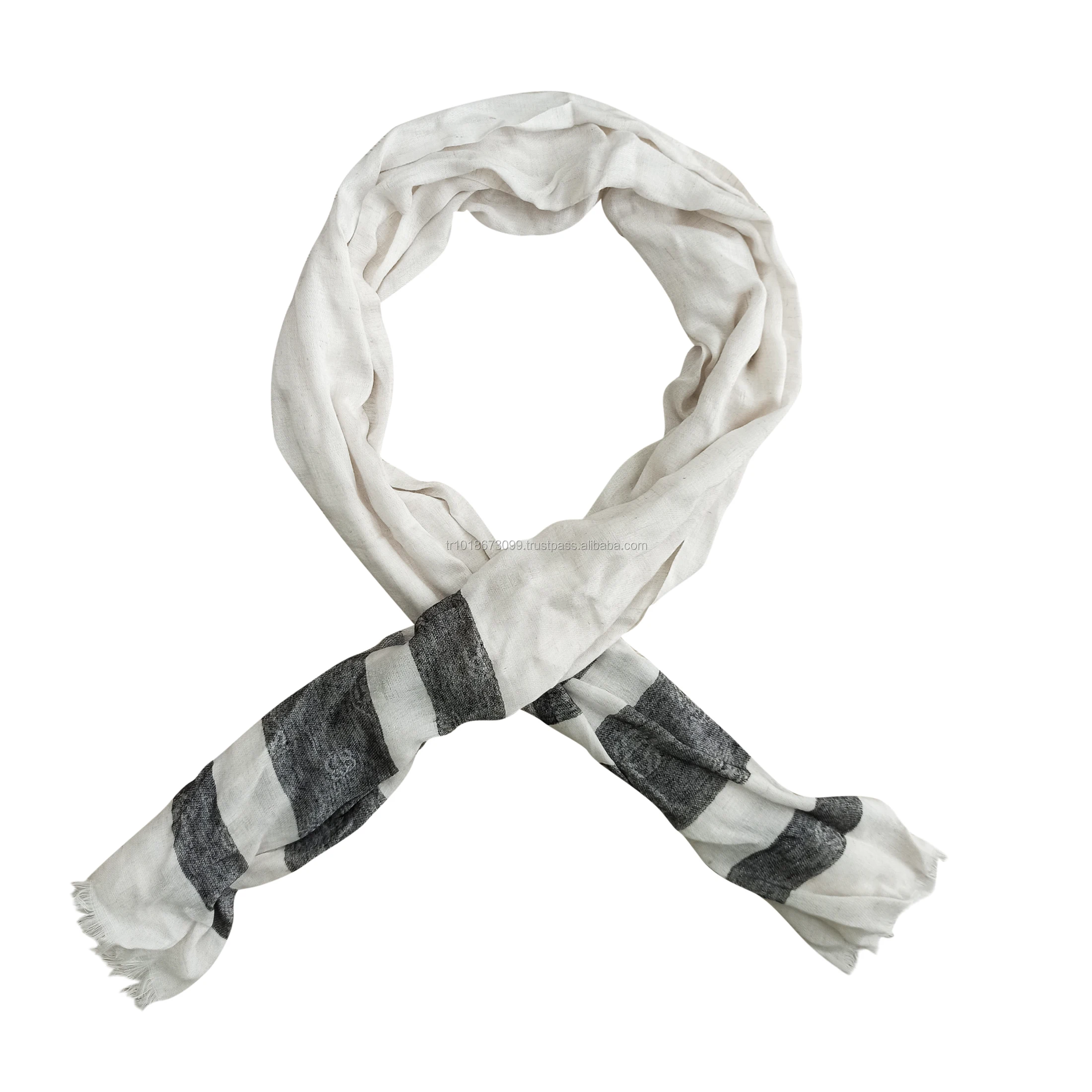Light Weight Cotton Linen Natural Scarf Shawl from Turkey Made in Turkish factory wholesale organic best seller