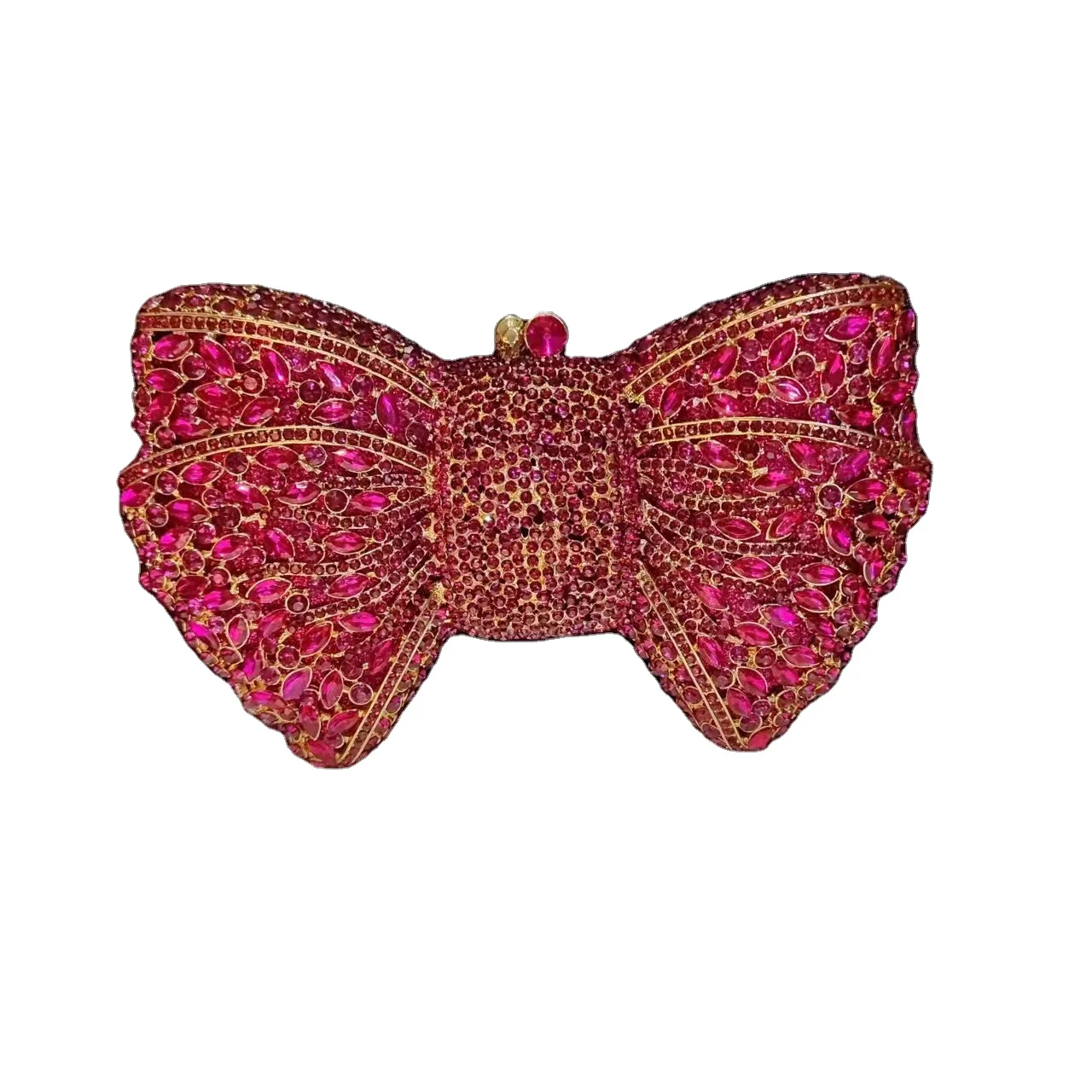 Custom Logo China Supplier Evening Crystal Purses Stone Clutch Bow Shaped Wedding Ladies Bow Tie Purse Clutches for Women