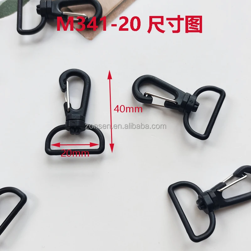 Factory Supply 20mm KAM Bag Belt Buckles Rotary Hanger Hooks Plastic Snap Hook Clasp Buckle For Belt Strap Webbing