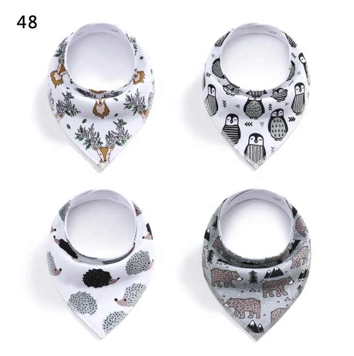 cotton organic plain teething custom unisex boho korean boy girl set  bandana drool baby bib