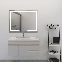 Китайское современное медное зеркало для ванной комнаты с синими зубьями стандартного размера