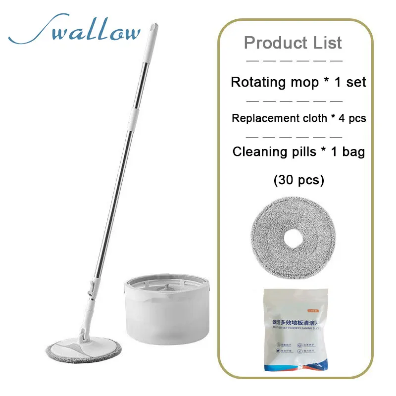 Easy floor cleaning mop bucket with rotary spin mop