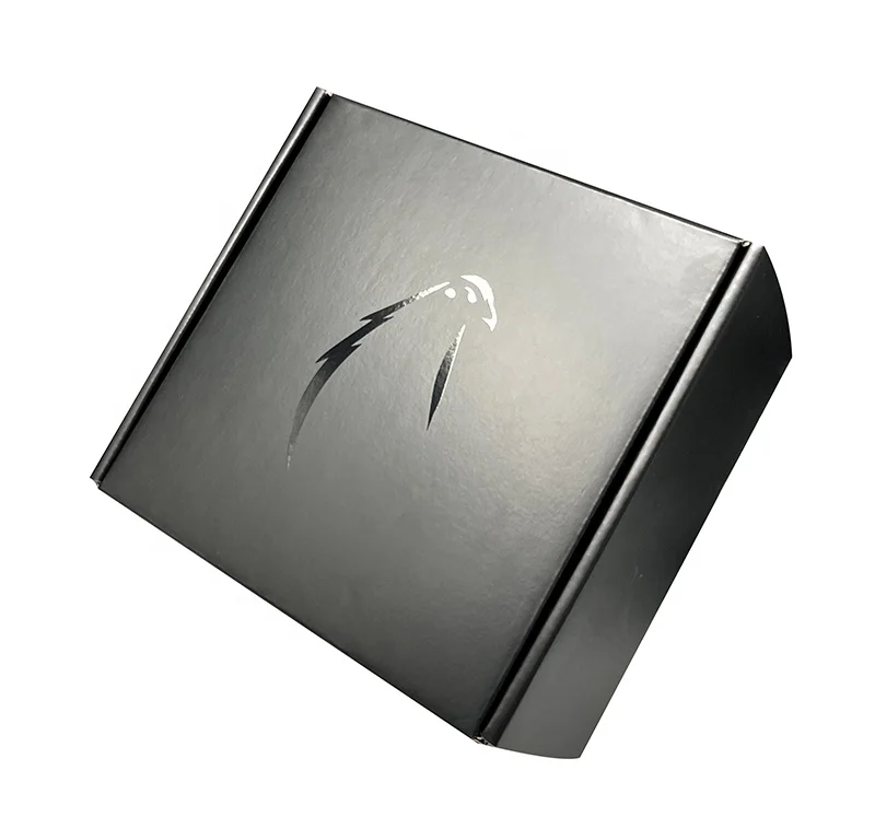 Free Sample Black Clothes Mailer Box Logo UV Custom Makeup Beauty Delivery Box Wigs Cardboard Box for Shoes Bottle Hats Packing