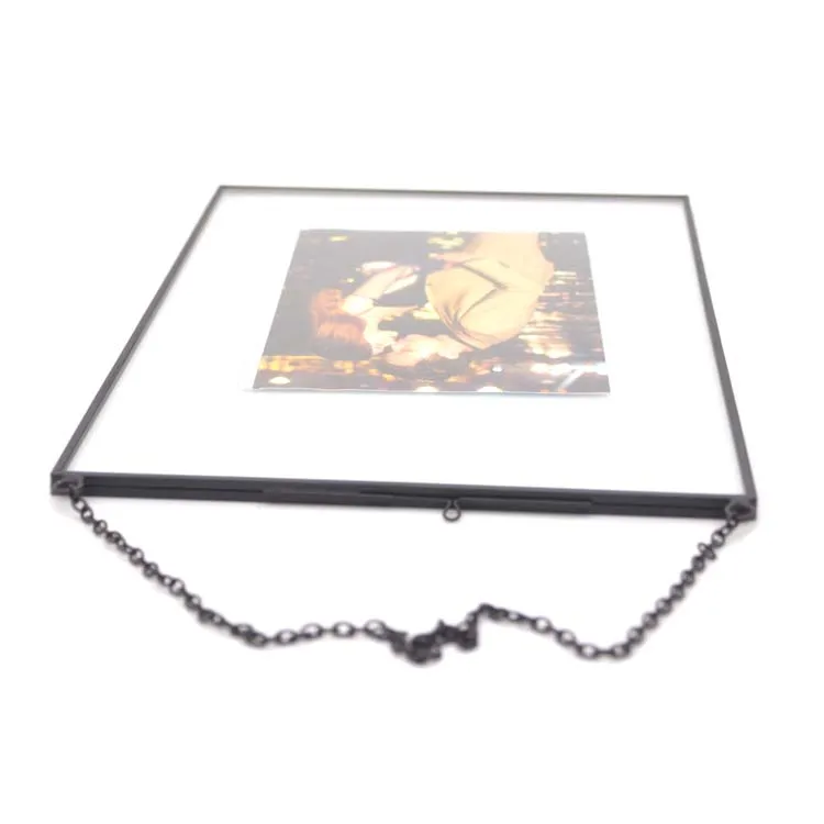 Оптовая продажа, винтажная стеклянная Современная Настенная подвесная золотая металлическая рамка для фотографий 4x6 8x10 a4