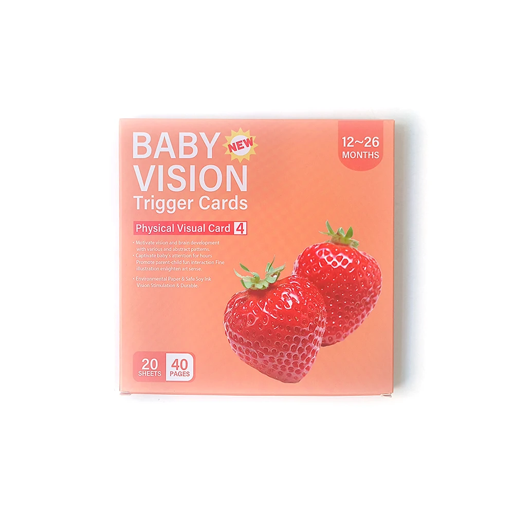 Hot kids brain development card games 1~3 years baby physical vision trigger cards box set paper packaging