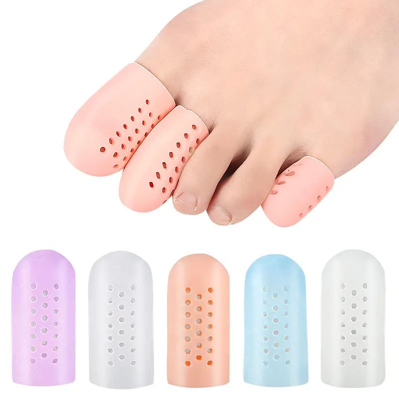 Breathable Silicone Gel Toe Cap and Protector for Cushions and Protects to Provide Relief from Missing or Ingrown Toenails