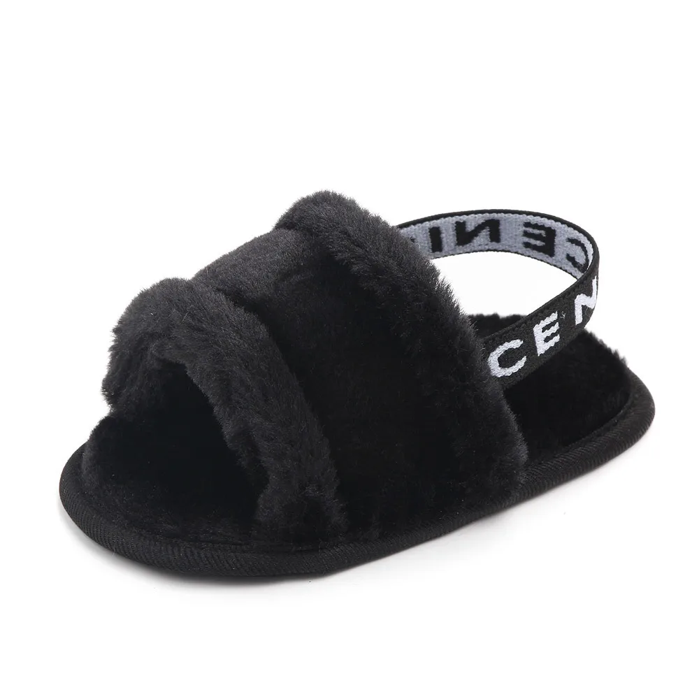 New Plush Soft Bottom Breathable 0-18 Months Elastic Band Sandals For Baby Girl