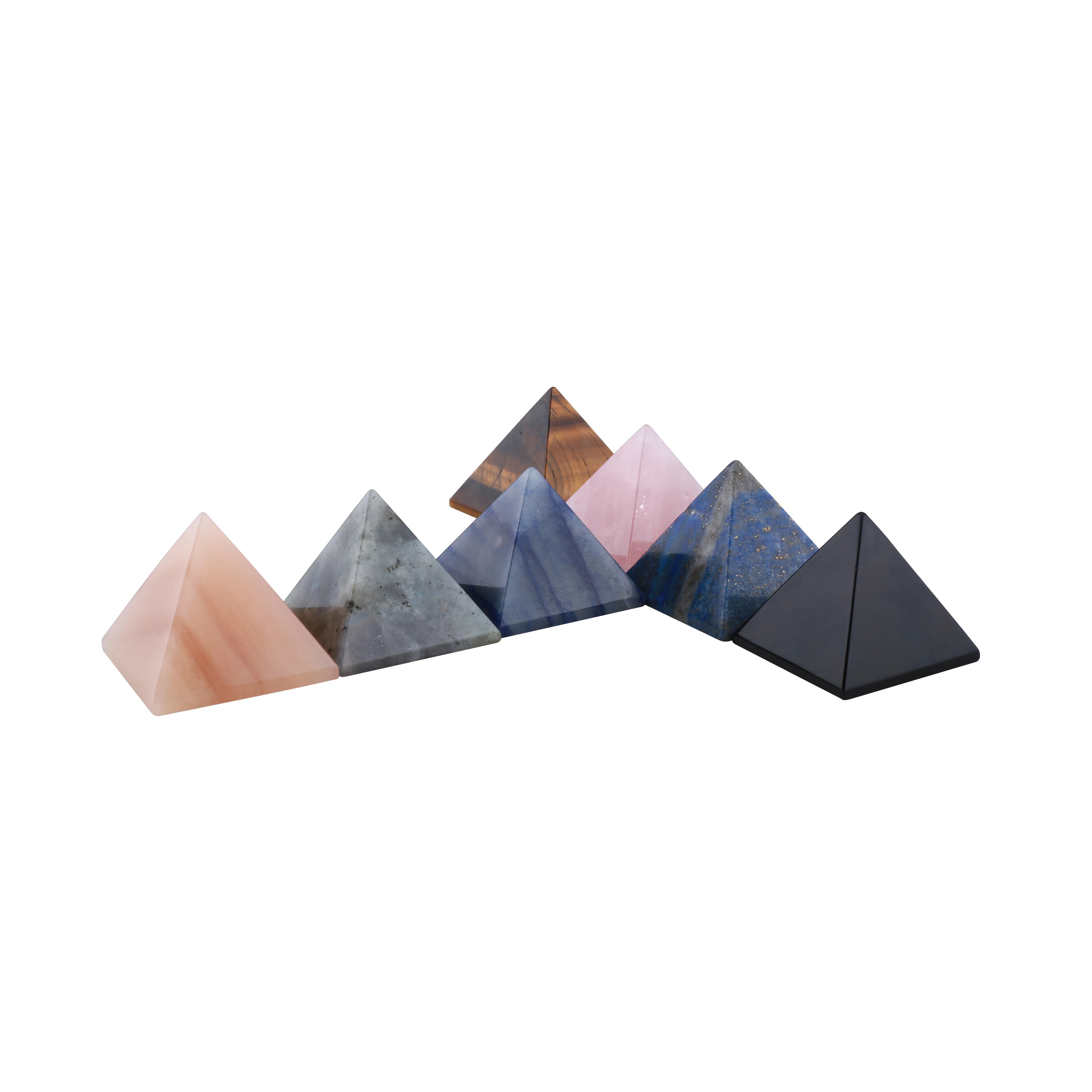 High quality natural crystal hand carved pyramids home decorations pyramid amethyst peridot healing crystal