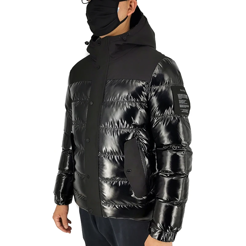 ALIKE Mens Warm Puffer Jacket Block Color Thicken Padded Water Repellent & Breathable Men Winter Jacket With Hood