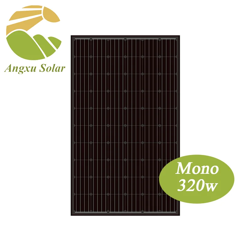 Angxu High Efficiency 310W 320w 330W Monocrystalline 60cells Black Mono Solar Panel