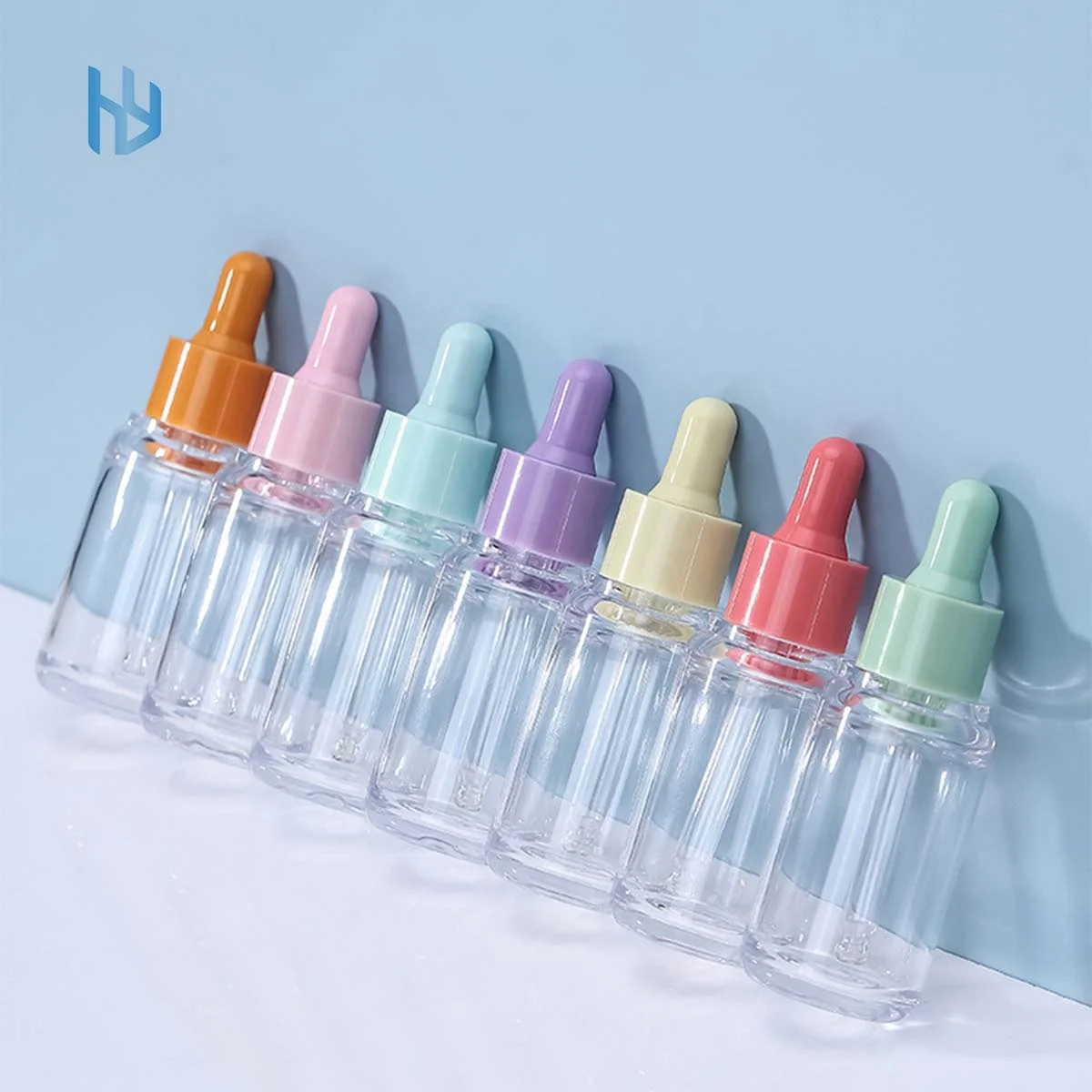 in stock popular 30ML Macaron color PET plastic liquid essential oil bottle custom logo empty dropper bottle