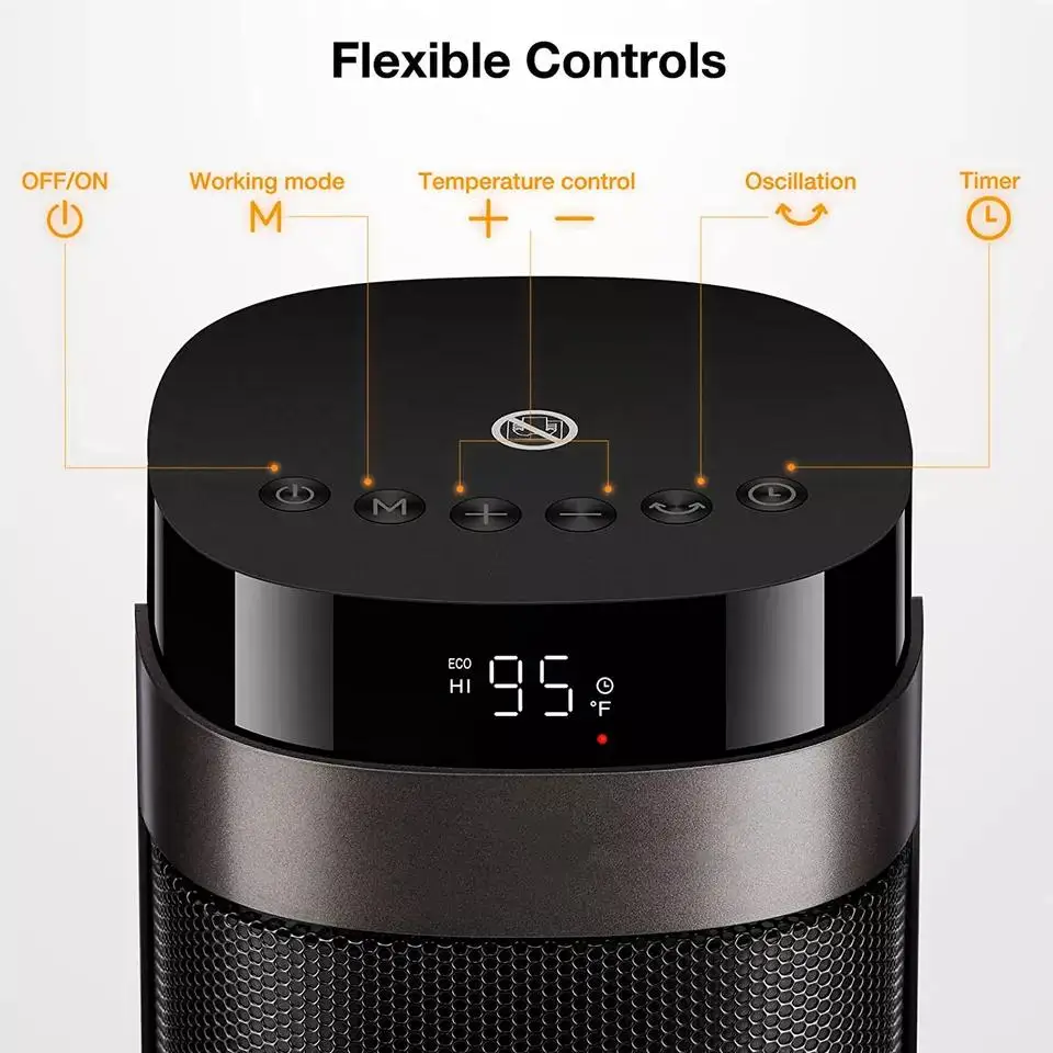 Tower Space Heater Electric Small Household Heater Portable Desktop Vertical Whole House Heater