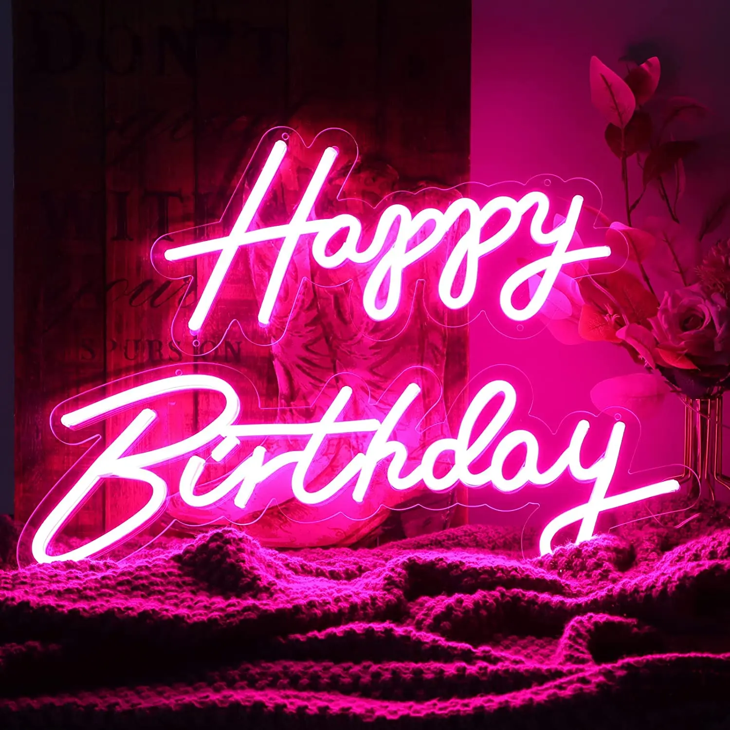 Factory Customized Happy Birthday Neon Sign Light for Birthday Party