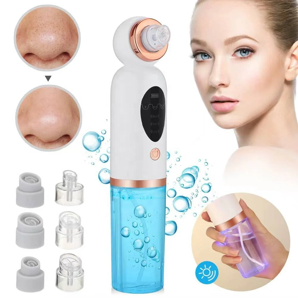 Pore Shrinking Face Cleaner Electric Micro Small Bubble Water Cycle Acne Pimple Pore Vacuum Blackhead Remover USB Rechargeable