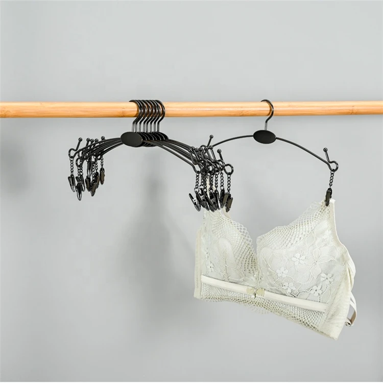 High Quality Wholesale Custom Logo Bra Underwear Bikini Rose Gold Hanger with Clips Display Clothes