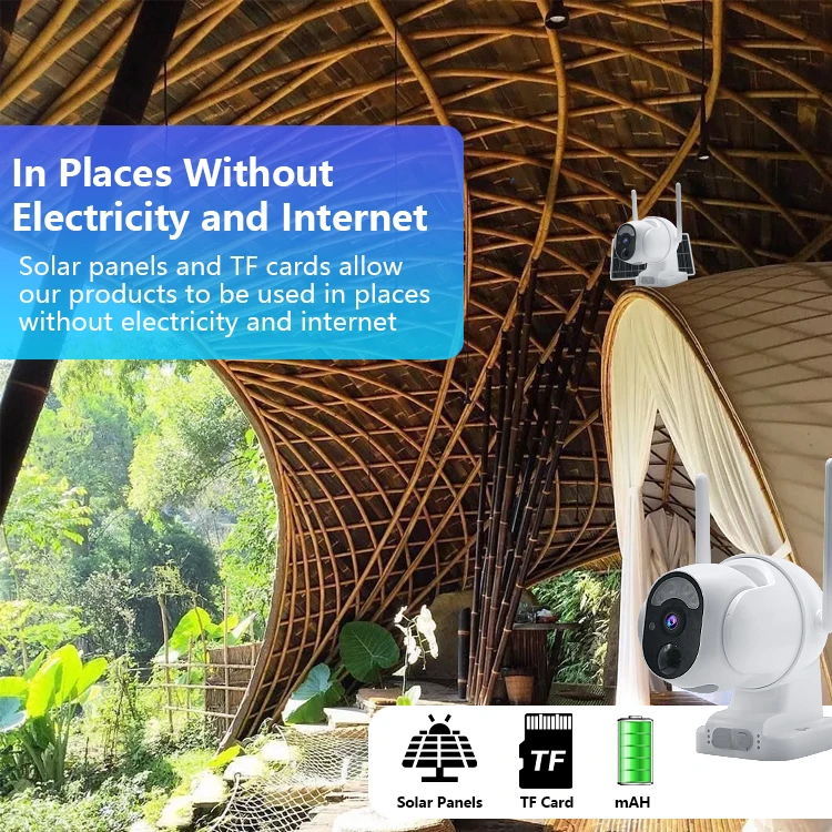 Outdoor Low Power Consumption Surveillance  Gsm System Ptz 360 Panoramic Smart Security Wireless Cctv Ip Wifi 4G Solar Camera