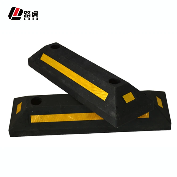 Wheel Stopper heavy duty reflective Rubber single-sided locator parking Wheel Stopper