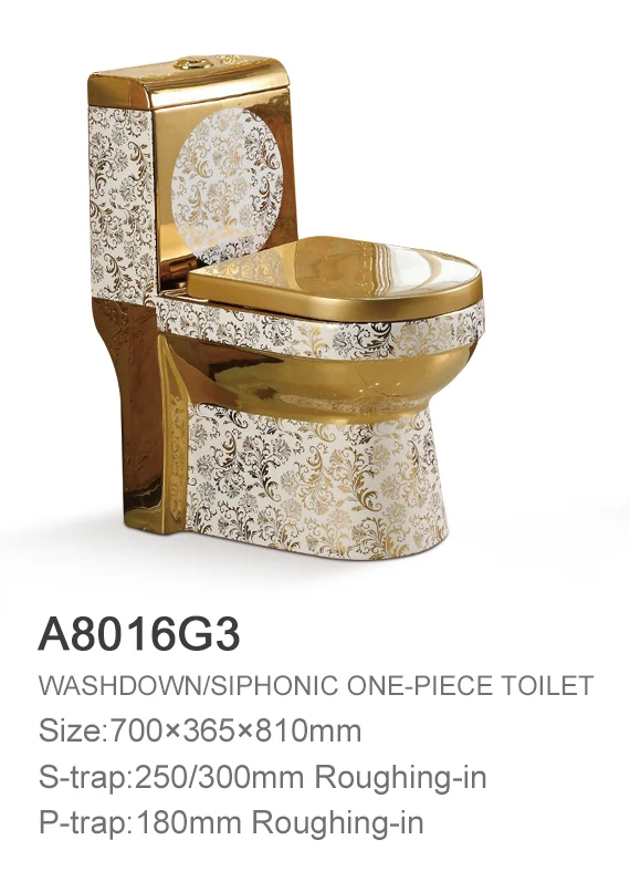 Guangzhou Factory Cheap Price S Strap High quality bathroom wc washdown two piece ceramic golden toilet bowl gold plated toilet