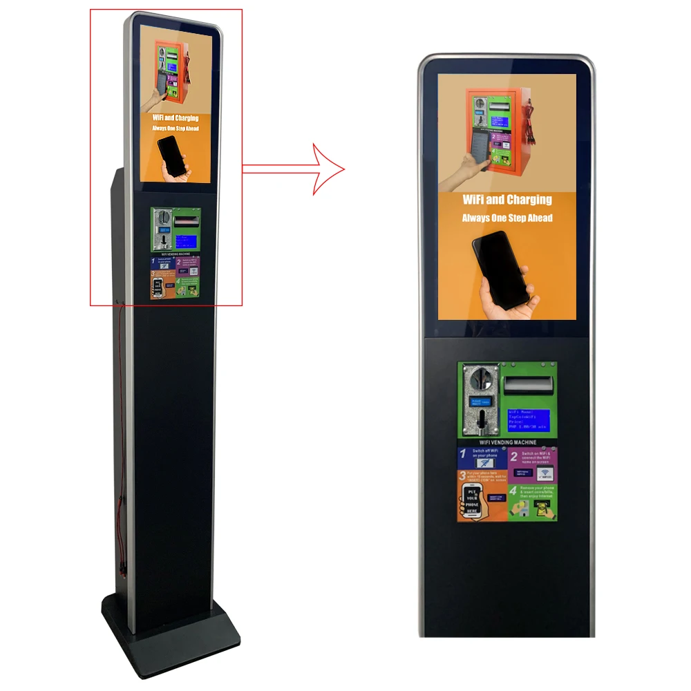 2022 Новые товары 18 5 дюймовый ЖК-дисплей рекламный плеер для помещений рекламные киоски мобильного телефона Wi-Fi зарядные торговые машины