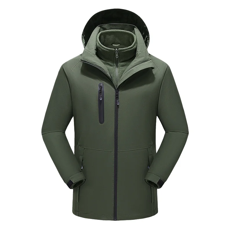 2024 Winter 15 Heating Zones Heated Jacket for Men Three-in-One Outdoor Warm Intelligent Heated Jacket